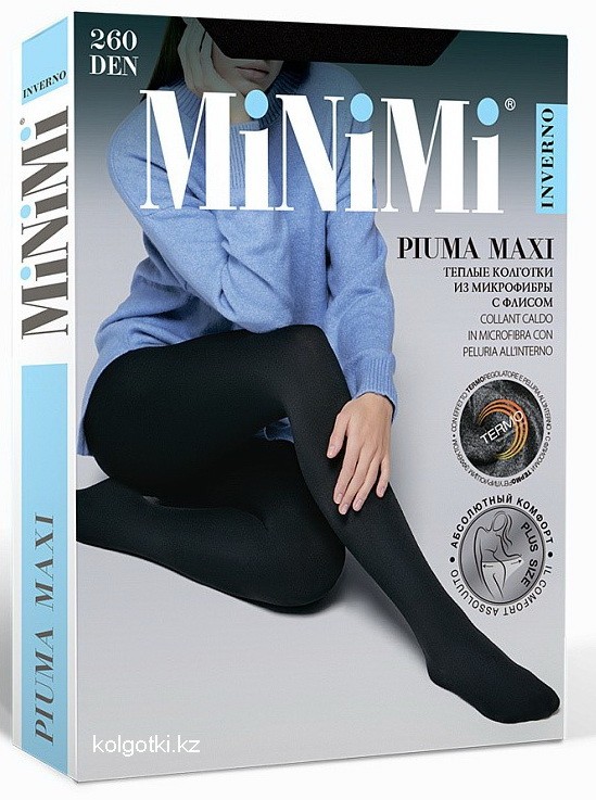 Колготки большого размера 260 den с флисом PIUMA 260 MAXI
